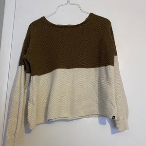 Volcom green and white color block sweater